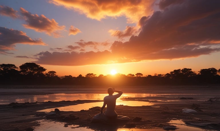 A hand reaching out over a pile of orange prescription pill bottles scattered on a black fabric. The arm has visible tattoos, and there are grassy surroundings suggesting an outdoor area.
