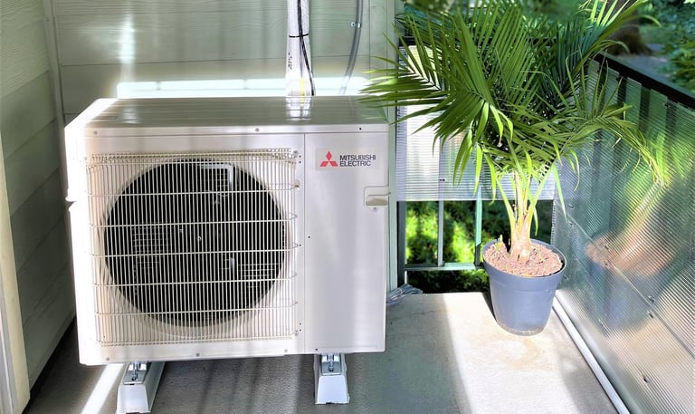 An external unit for Air conditioner cooling system on a balcony 
