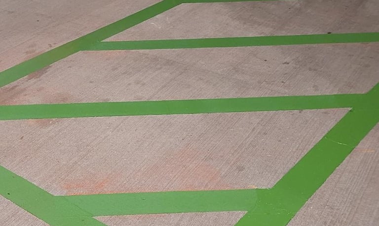 green ev vehicle striping