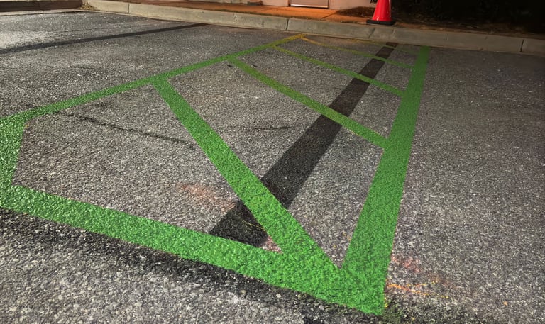 EV Charging green striping lines