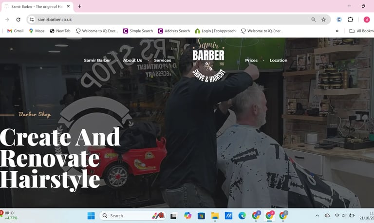 Samir Barber shop Website Croydon