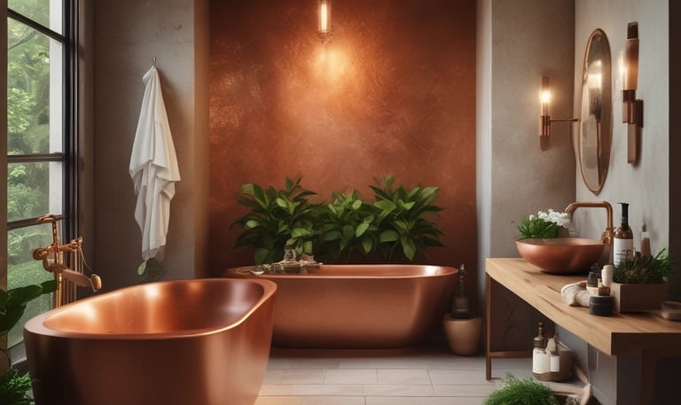 A vibrant market stall filled with an array of intricately designed decorative items. The shelves display various sculptures, including animals like elephants and tigers, as well as human figures and abstract art. The objects are detailed with gold, blue, and colorful patterns, creating a visually rich and diverse collection.