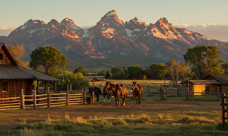 Colorado dude ranch vacation planning: Topographical map, lasso, cowboy boots, hat, and a checklist 