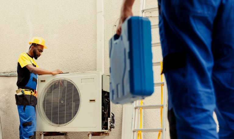a man in a yellow safety vest and a blue suit