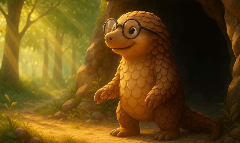 pangolin sort de sa grotte