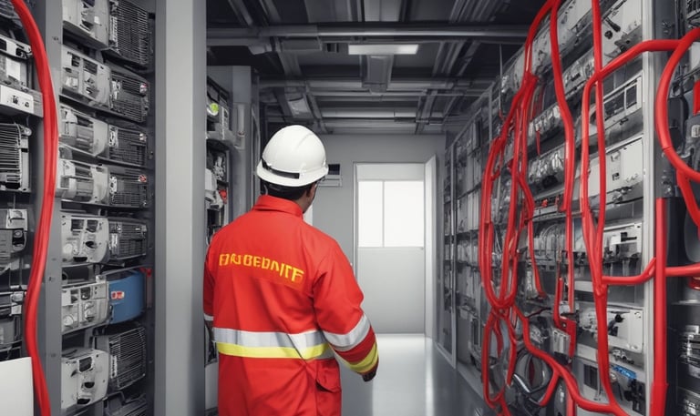 A professional inspecting a property with technical equipment.