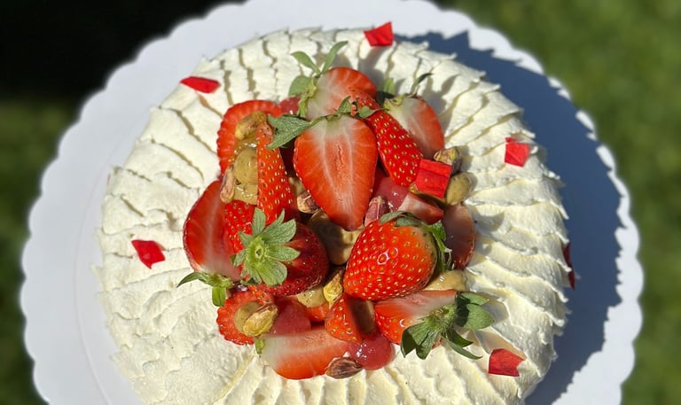 Strawberry and cream cake