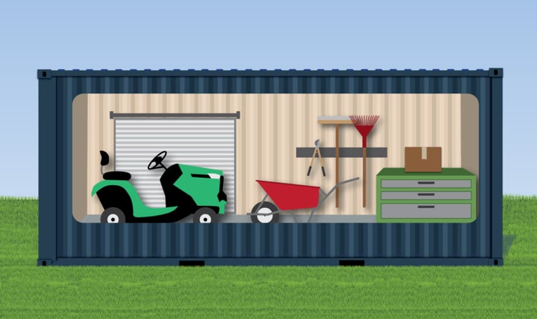 Landscapers use of shipping containers