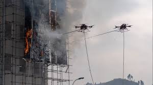Autonomous firefighting drone system for high-rise emergency response operations
