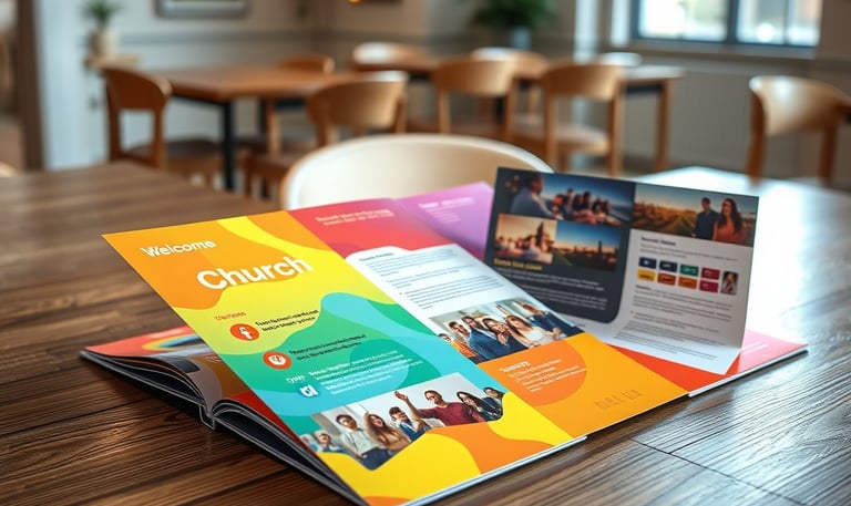une brochure de l'église avec une brochure de l'église