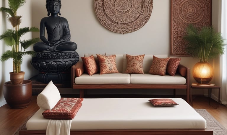 Hands performing a massage on a person's back, applying pressure to specific points. The setting is bright and calming, with soft focus creating a tranquil atmosphere.