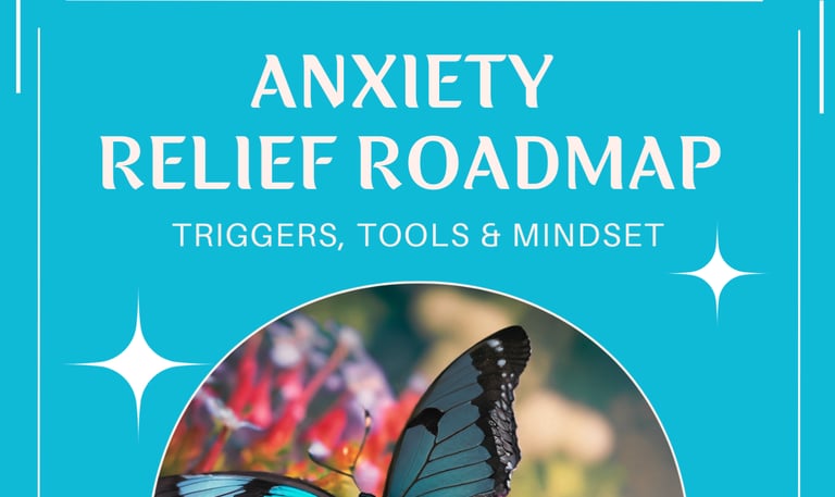 a butterfly on a blue background for anxiety relief journal