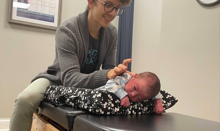 Safe, gentle chiropractic adjustment for newborns in Franklin, TN to ease colic, gas, and fussiness.