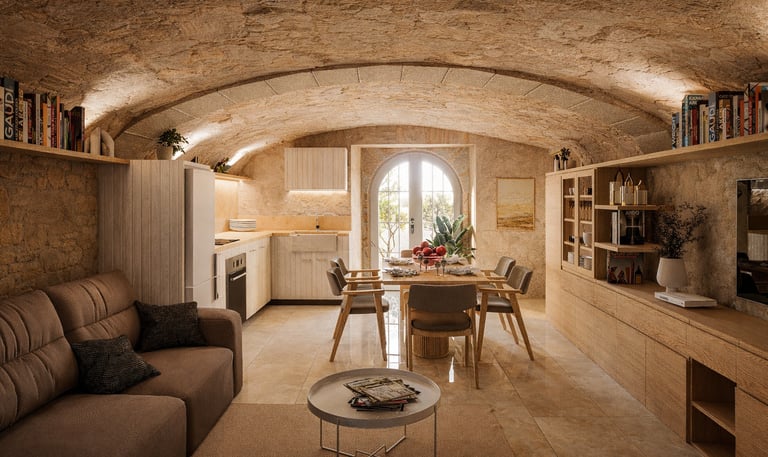Casa rustica a l'Empordà. Rehabilitació integral dissenyada per MATE Studio