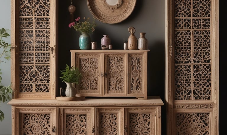 A modern, multi-story department store building with large glass windows displaying various brand names. The facade includes signs for different fashion and lifestyle brands. The structure is predominantly rectangular with geometric patterns, and the sky is overcast.
