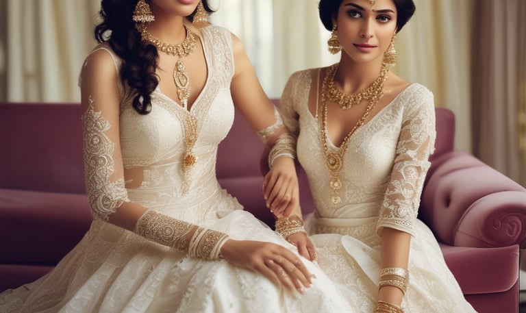 A multi-level shopping mall interior with various illuminated store signs, including those for a burger place and fashion brands. Decorative vertical hanging elements create an artistic effect. Warm ambient lighting complements the overall modern design.