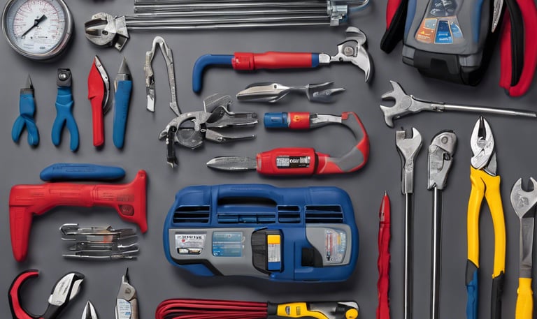 selective focus photography of mechanics tool lot