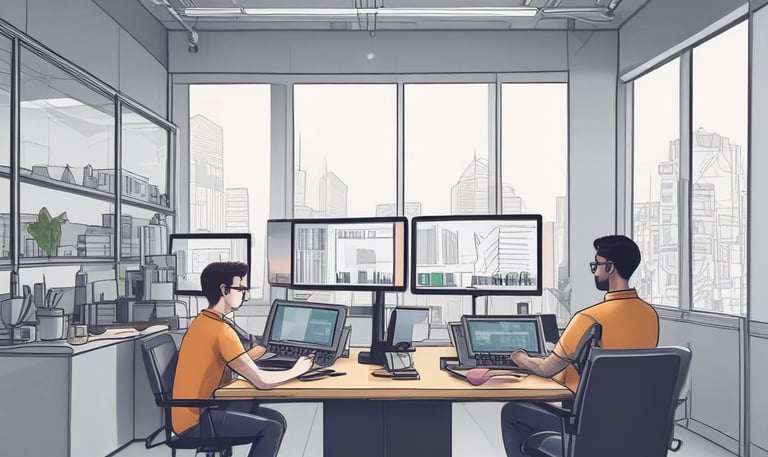 Cloud infrastructure diagram with secure data flow icons.