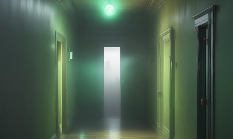 A collection of intricately designed 3D-printed talismans displayed on a wooden table with ambient lighting.