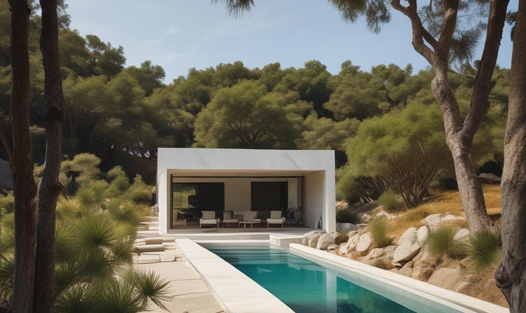 An eco-friendly building integrated with nature.