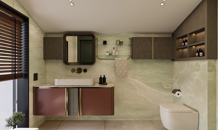 Antalya Villa E modern ebeveyn banyo iç mimari tasarımı