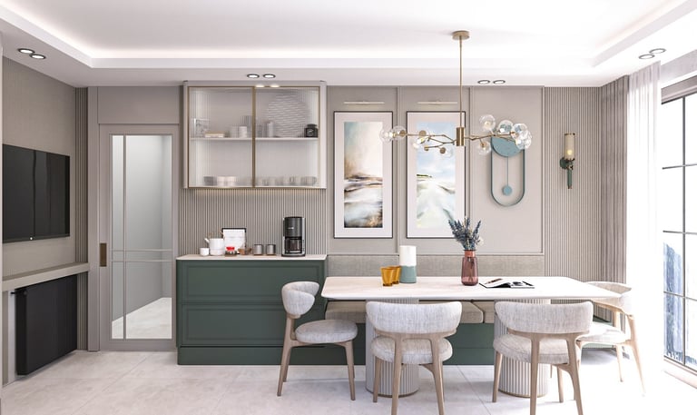 Konut M Antalya mutfak ve yemek alanı iç mimari tasarımı-La Féra Interior Design