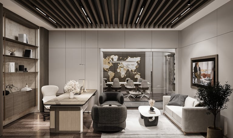 Antalya Park Royal Residences satış ofisi yönetici ofisi iç mimari tasarımı-La Féra Interior Design