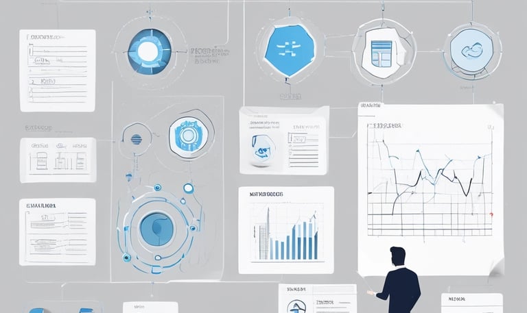 A futuristic workspace with AI assistant on screen managing emails.