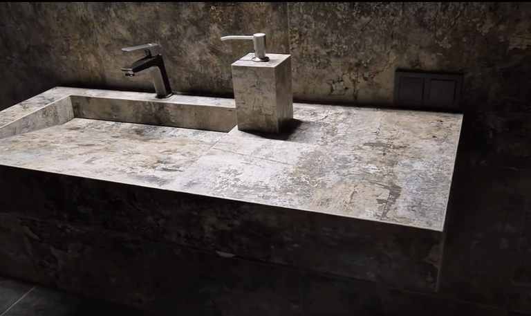 Kriauklė iš akmens masės plytelių