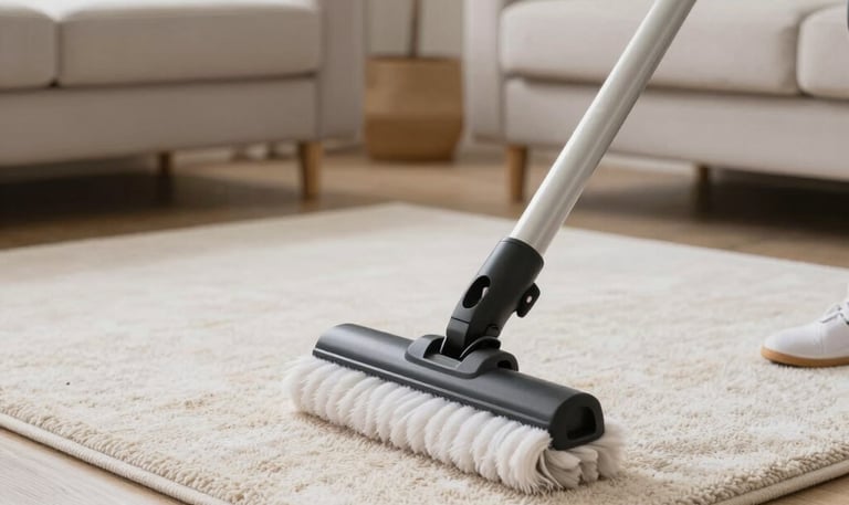 Interior shot showing a freshly cleaned, renovated room with a visible before-and-after contrast.