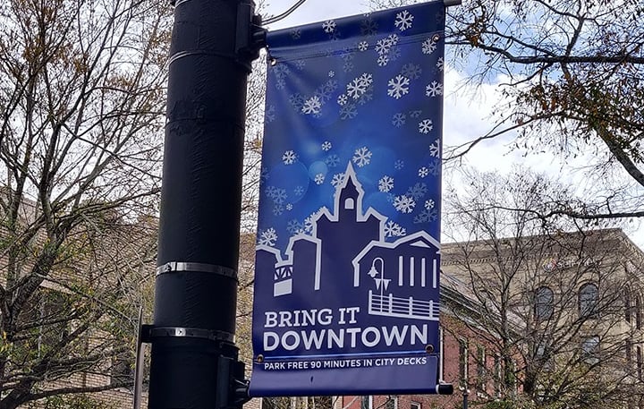 Pole Banners installed and printed