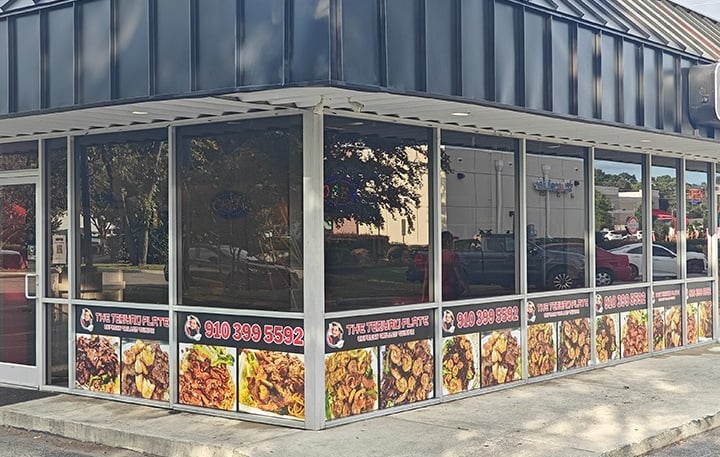 Vinyl window wrap on lower windows