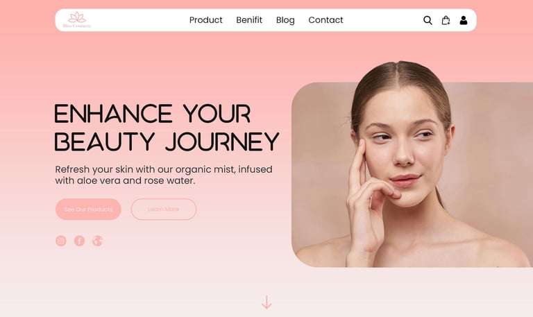 A Cosmetic Store homepage ui design