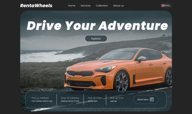A rent a car website homepage ui design