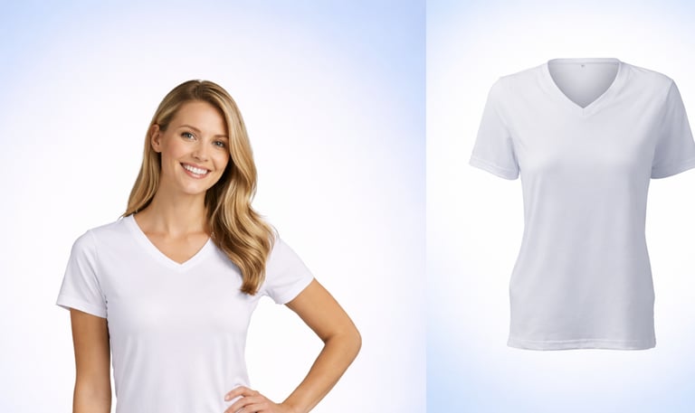 Damen Funktionsshirt weiß mit V-Ausschnitt - individuell gestaltbares Sportshirt aus Polyester 