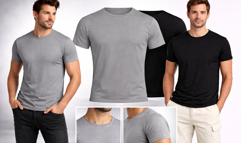 Herren Funktionsshirt Grau/Schwarz mit Rund-Ausschnitt -individuell gestaltbares Shirt aus Polyester