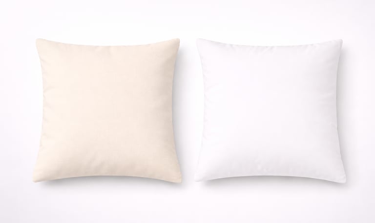 Kissen Creme/Weiß - individuell gestaltbar aus Polyester