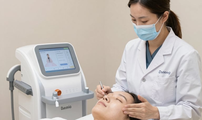 Screenshot of a clean, minimalist clinic website homepage with soft sage green accents.