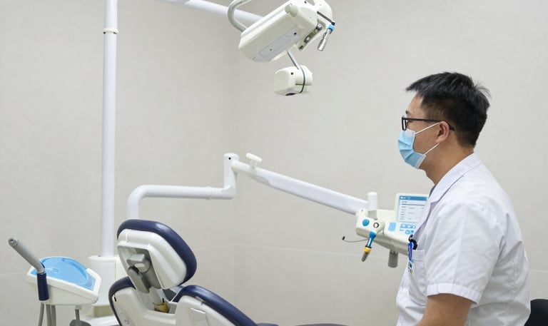 Image showing a professional clinic website interface with appointment integration and warm white background.