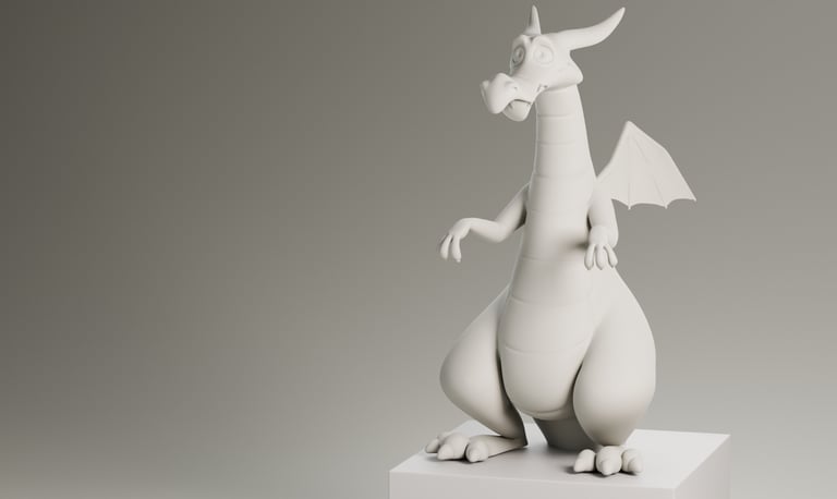 modélisation 3D avec Zbrush d'un petit dragon