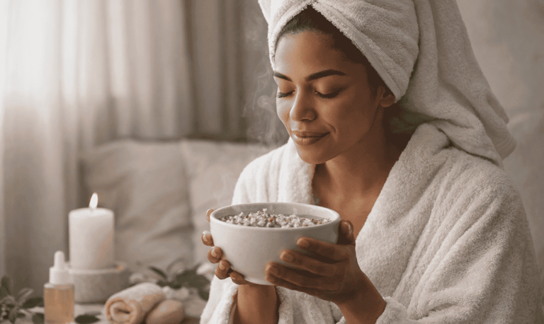 recipiente humeante de vapor facial herbal