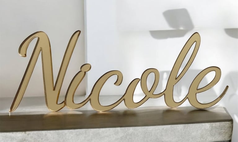 Nome in plexiglass Oro