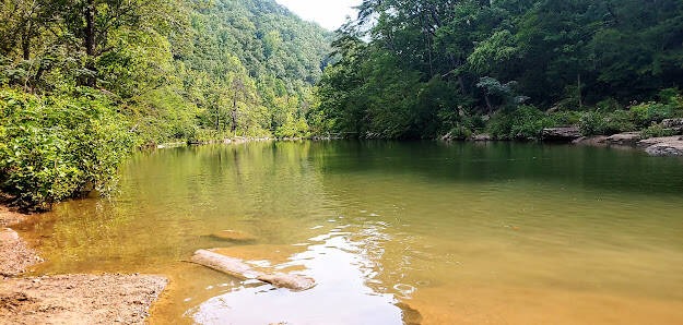 Soddy Daisy, TN - Ready to swim in the blue hole at Big Soddy Creek Gulf