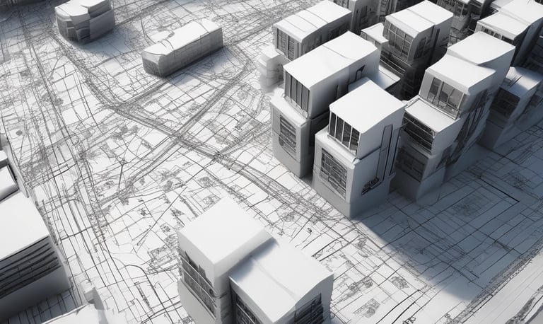 Maqueta de diseño de urbanización 