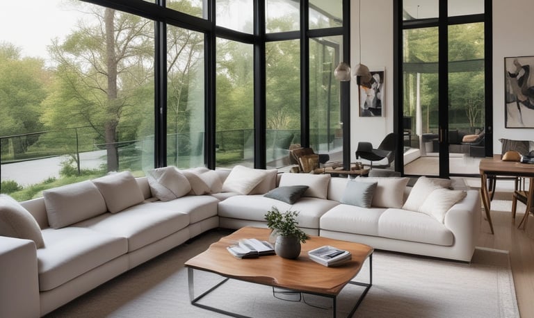 proyecto diseño personalizado de salón con cristaleras