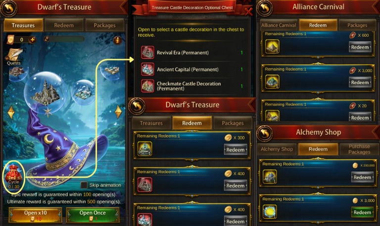 Castle Decorations in Dwarf's Treasure, Alliance Carnival, Alchemy Shop