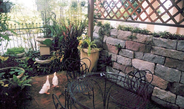 Terrace off living area.