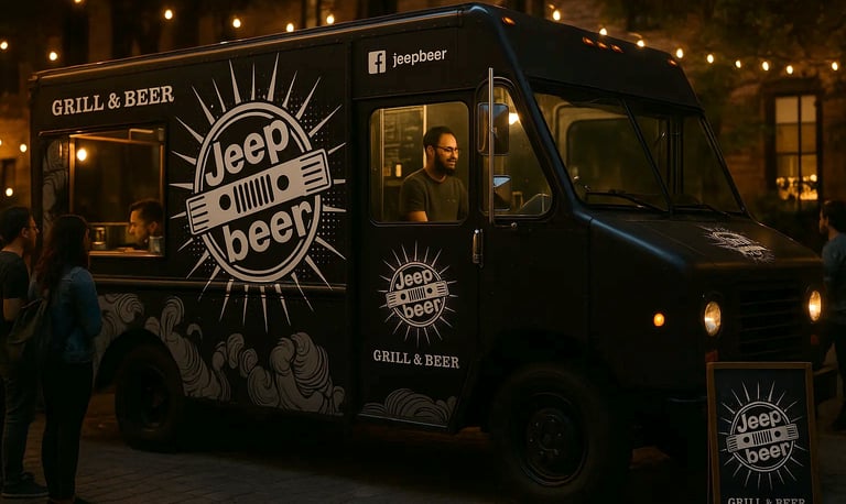 a truck with a man in the back of it