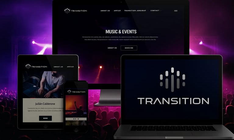 a laptop computer and a laptop computer screen with a music event