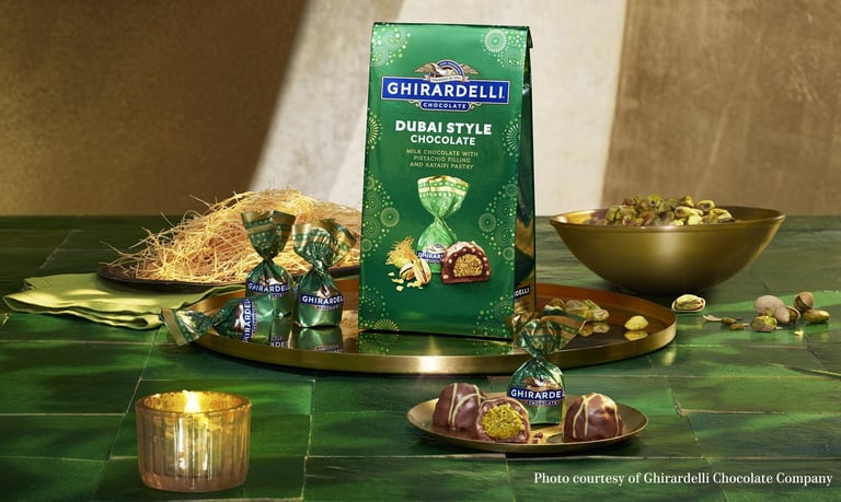 Ghirardelli Dubai Style Chocolate with pistachio and kataifi